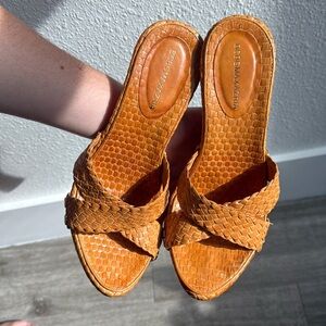 BCBGMaxAzria Tan Woven Heels